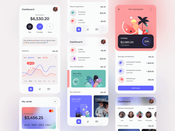 fintech app mobile illustrations