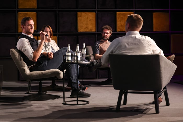 panelists talking during the event