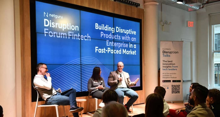 photo from Disruption Forum panel Building Disruptive Products with an Enterprise in a Fast-Paced Market-1