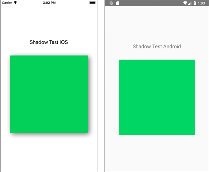 Shadow test: Differences on Android and iOS