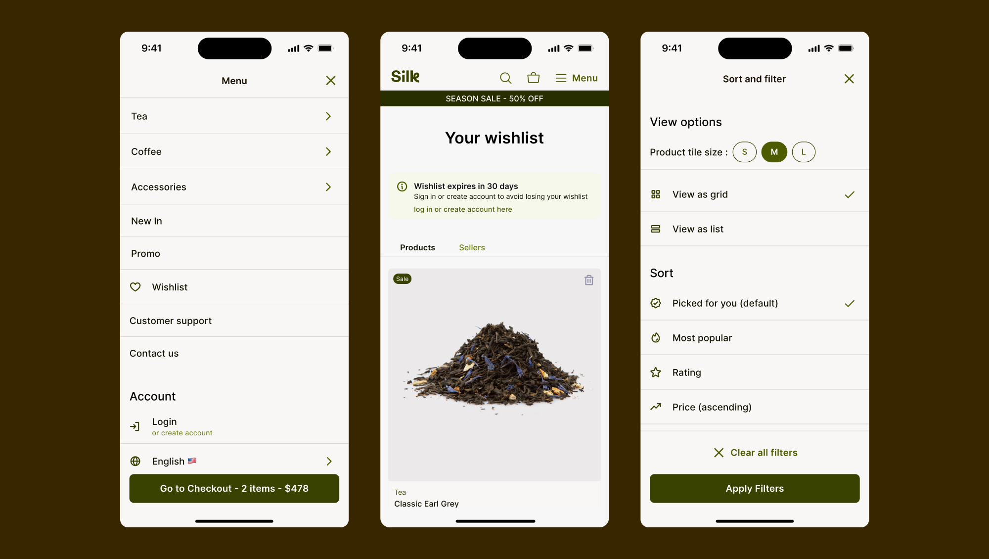 Specialty tea shop example