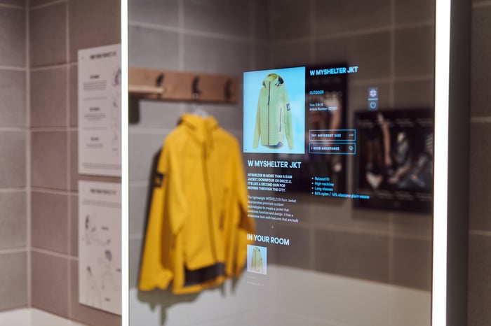 A smart mirror in Adidas' flagship store in London