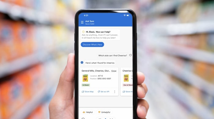 Smartphone displaying Walmart's app