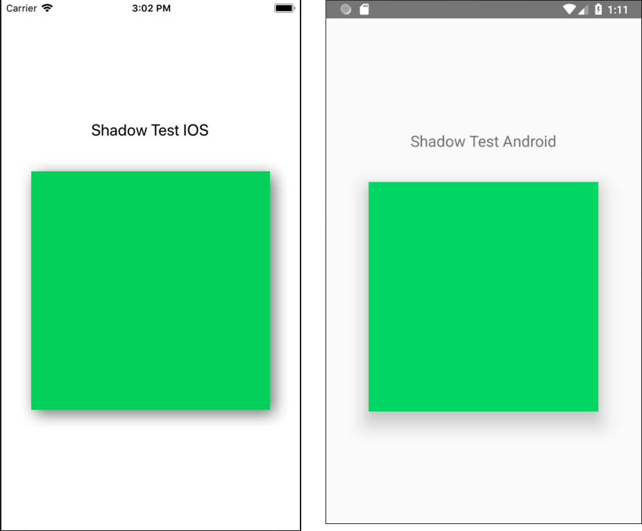 Shadow test android iOS